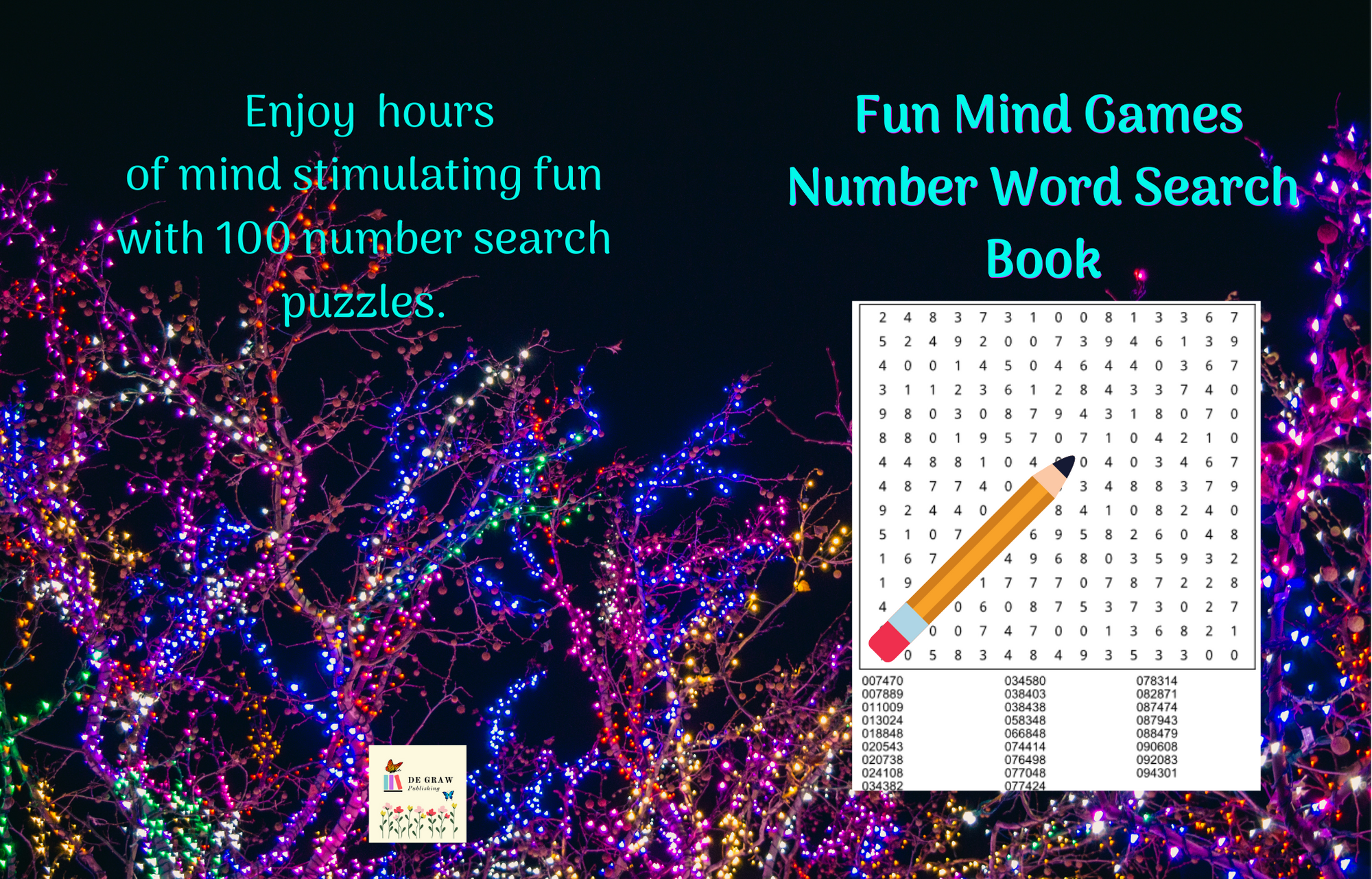 8.5 by 11 128 Number Word Search Book Fun Mind Games