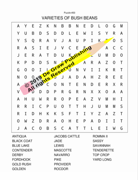 flower and garden word search sample 2