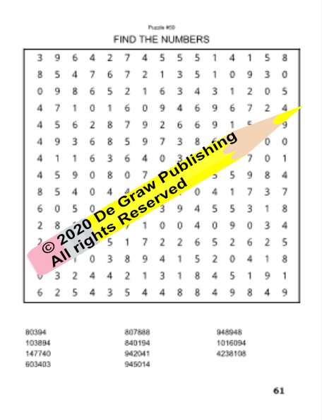 Fun Mind Games Number Word Search Book 6