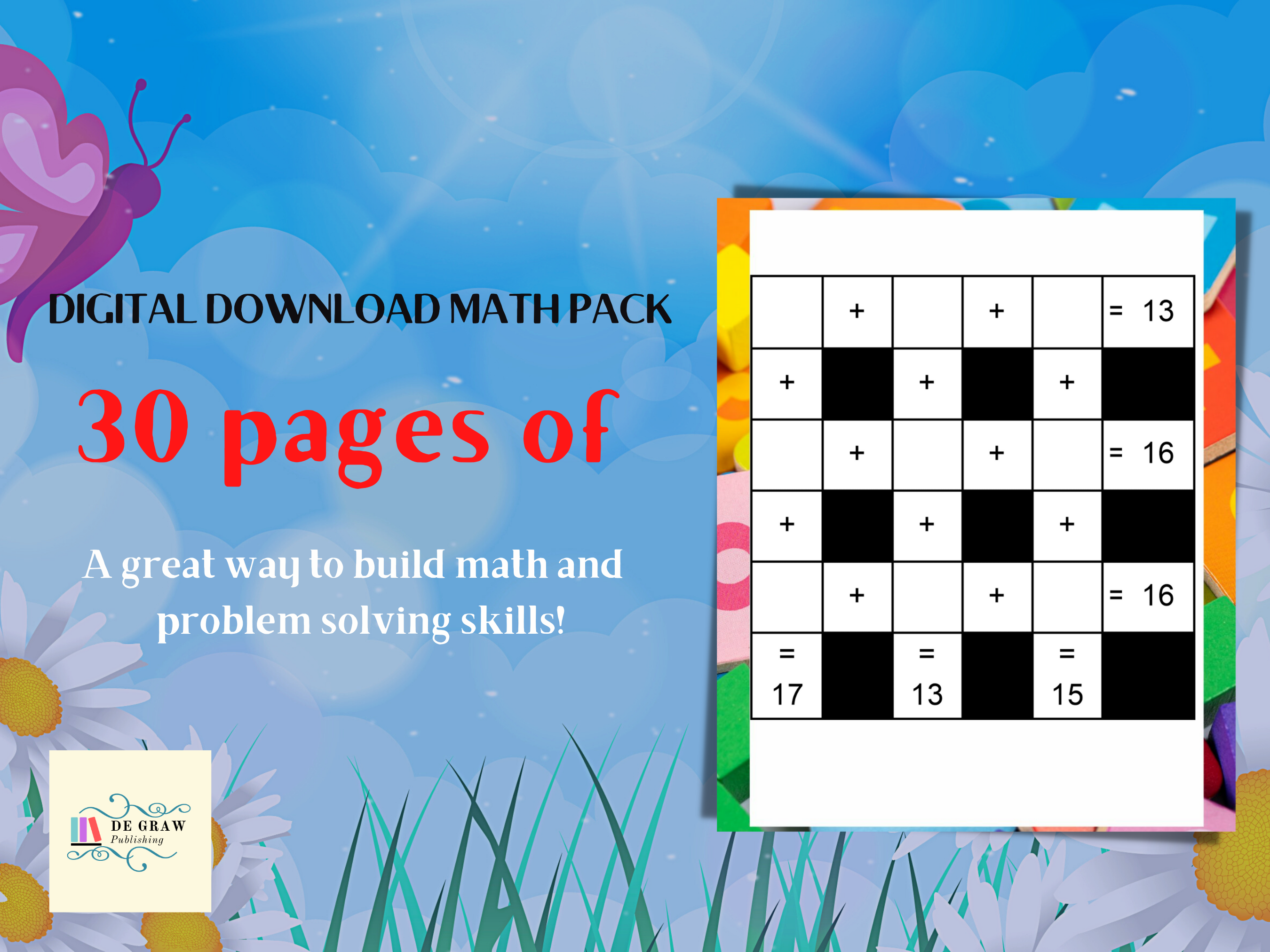 120 Cross Sums Addition Practice Math Problems, Mathematics Worksheets ...