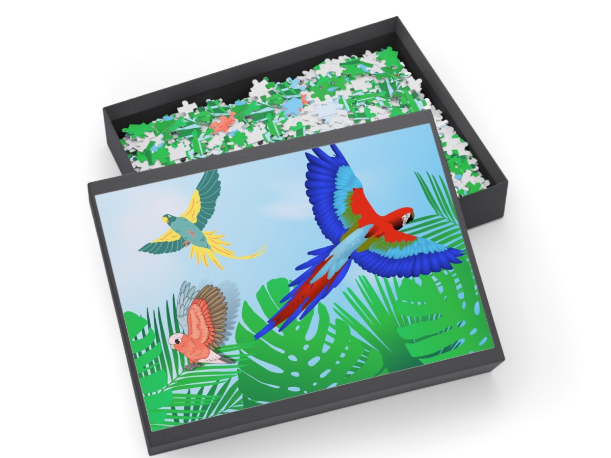 The Three Parrots (96, 252, 500, or1000) Piece Bird&nbsp;Puzzle
